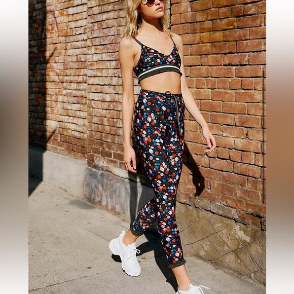 The Upside Royal Garden Floral Ruffle Midi Yoga Pants & Ballet Bra Set Size 6 - Picture 1 of 16